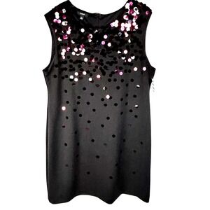 NWT Alfani Black Shift Dress Size 16 Plum Paillette Sequins Cocktail Party $119